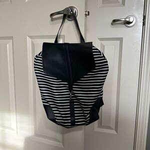Stella & Dot - Black and White Striped Backpack